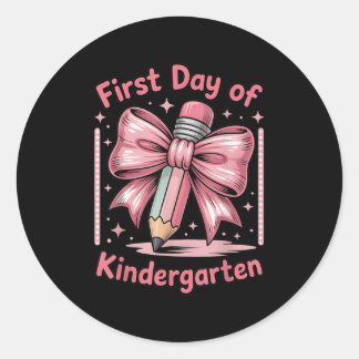 1st Day Of Kindergarten Back To School Monster Tru Classic Round Sticker