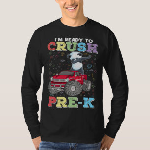 1st day of Pre K Dabbing Panda Monster Truck Back  T-Shirt