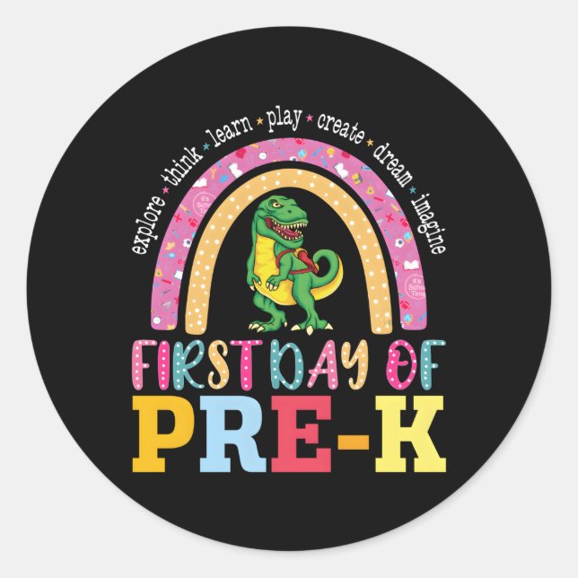 1St Day Of Preschool Prek Back To School Classic Round Sticker (Front)