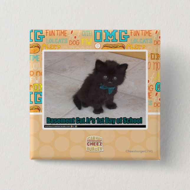 1st Day of School 15 Cm Square Badge (Front)