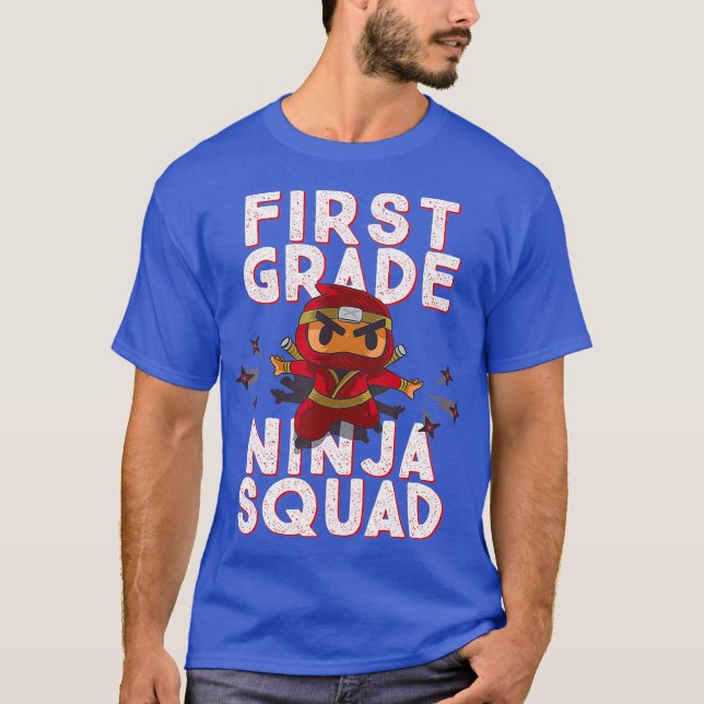 1st Day Of School FIRST GRADE NINJA SQUAD Funny T-Shirt (Front)