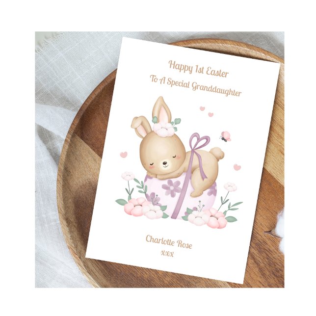1st Easter Baby Girl Rabbit Granddaughter Card (Creator Uploaded)