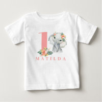 1st elephant birthday t-shirt