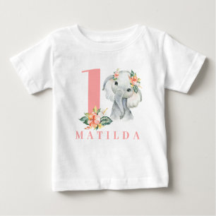 1st elephant birthday t-shirt