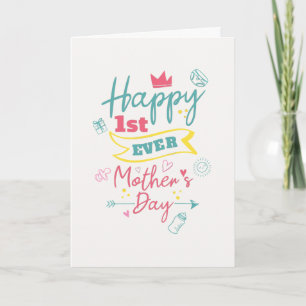 1st Ever Mothers Day Cute Modern First Mum Card