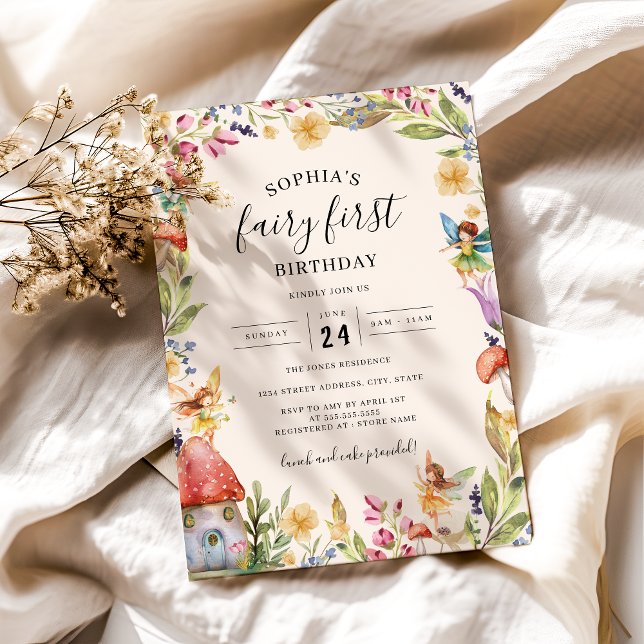 1st Fairy First Birthday Birthday  Invitation (Creator Uploaded)