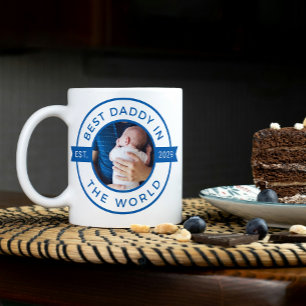 1st Father's Day Best Daddy in the World Blue Year Coffee Mug