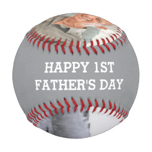 1st Father's Day Custom Photo Create Your Own Baseball