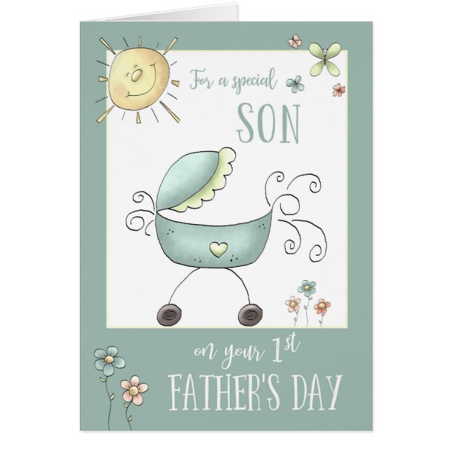 1st Father's Day for a Special Son, Baby Carriage (Front)