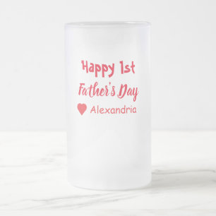 1st Father's Day Frosted Glass Beer Mug