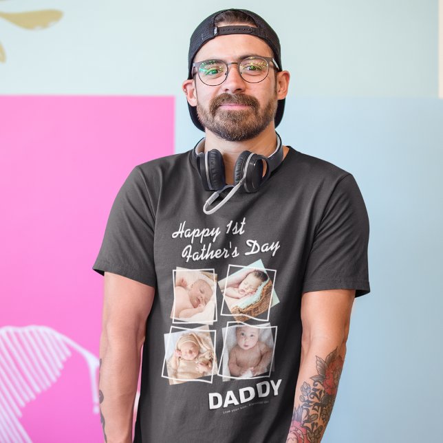 1st Father's Day Photo Collage T-Shirt (Creator Uploaded)