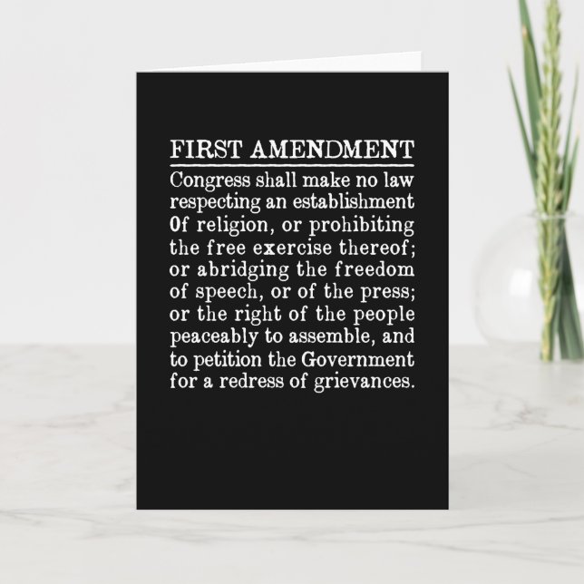 1st First Amendment U.S. Constitution Free Speech Card (Front)