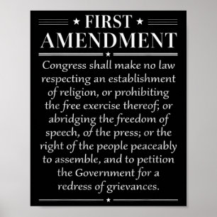 1st First Amendment U.s. Constitution Patriot  Poster