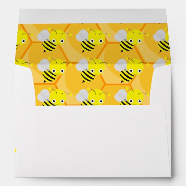 1st First Birthday Day Bee Day Invitation Envelope (Back (Bottom))