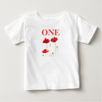 1st First Birthday Party Poppies Baby Girl