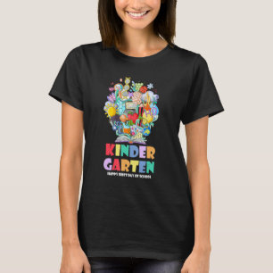 1st First Day Of Kindergarten Book Back School For T-Shirt