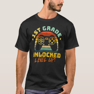 1st First Grade Unlocked Level Up Game Back To Sch T-Shirt