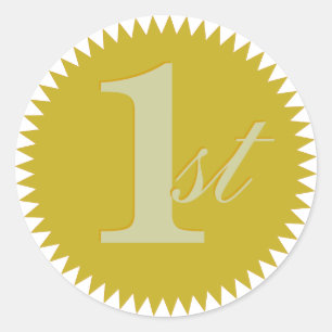 1st First Prize Golden Seal Stickers