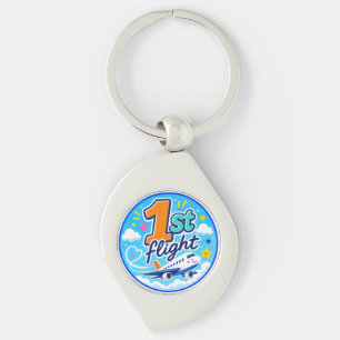 1st flight colourful aeroplane souvenir key ring