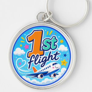 1st flight colourful aeroplane souvenir key ring