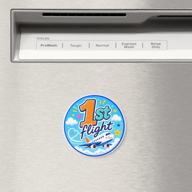 1st flight colourful aeroplane souvenir magnet (In Situ (Dishwasher))