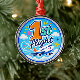 1st flight colourful aeroplane souvenir metal tree decoration