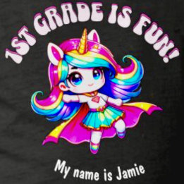 1st grade anime unicorn girl quote black pink T-Shirt