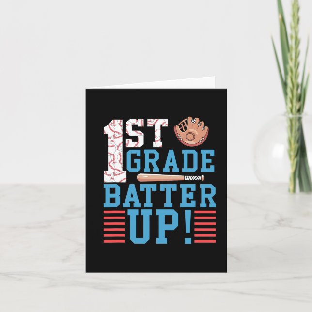 1st Grade Back To School 1st Grade Batter Up Baseb Card (Front)