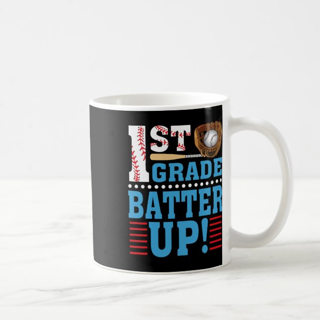 1st Grade Back To School 1st Grade Batter Up Baseb Coffee Mug (Right)
