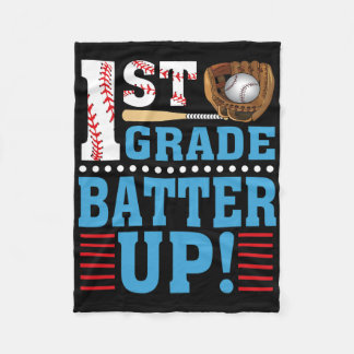 1st Grade Back To School 1st Grade Batter Up Baseb Fleece Blanket