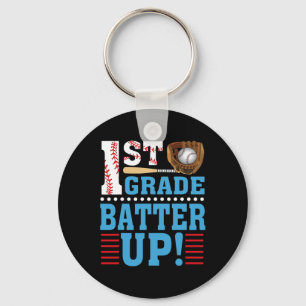 1st Grade Back To School 1st Grade Batter Up Baseb Key Ring