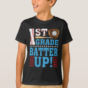 1st Grade Back To School 1st Grade Batter Up Baseb T-Shirt
