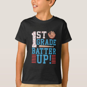 1st Grade Back To School 1st Grade Batter Up Baseb T-Shirt