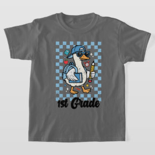 1st Grade Back To School Boy Funny School Goose T-Shirt