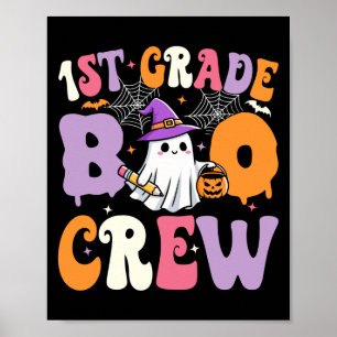 1st Grade Boo Crew Spooky First Grade Halloween Te Poster