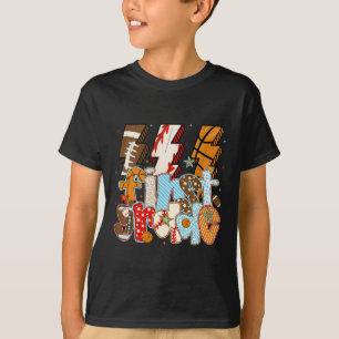 1st Grade Boys Lightning Bolt Footll Sell Sketll T-Shirt