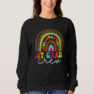 1st Grade Crew Back To School Rainbow Teachers Kid Sweatshirt