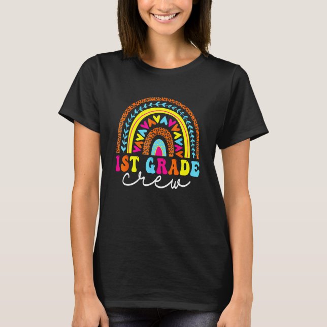 1st Grade Crew Back To School Rainbow Teachers Kid T-Shirt (Front)