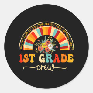 1st Grade Crew Back To School Teacher Student Firs Classic Round Sticker