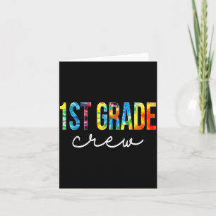 1st Grade Crew Back To School Tie Dye Retro Card