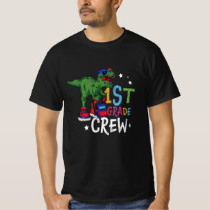 1st Grade Crew Dinosaur Back to School Kids Gift   T-Shirt