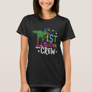 1st Grade Crew Dinosaur Back to School Kids Gift T-Shirt