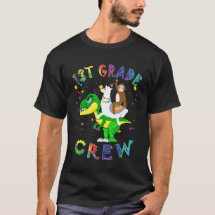 1st Grade Crew Sloth Riding Llama Rex Back To Scho T-Shirt