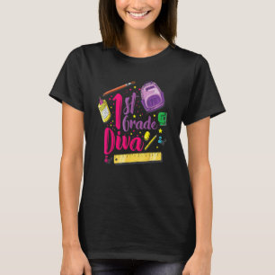 1st Grade Diva First Day Of School Girl Clothes T-Shirt