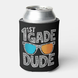 1st Grade Dude Back To School First Grade Student Can Cooler