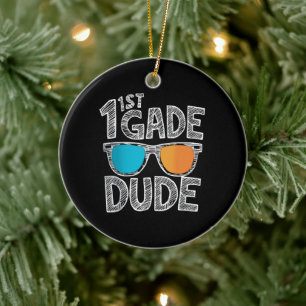 1st Grade Dude Back To School First Grade Student Ceramic Tree Decoration