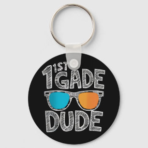 1st Grade Dude Back To School First Grade Student Key Ring