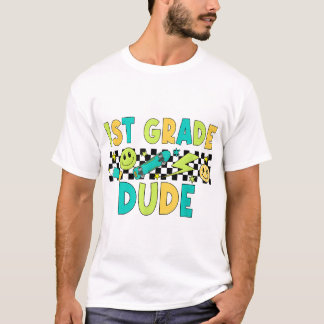 1St Grade Dude Back To School Student Kids Boys T-Shirt