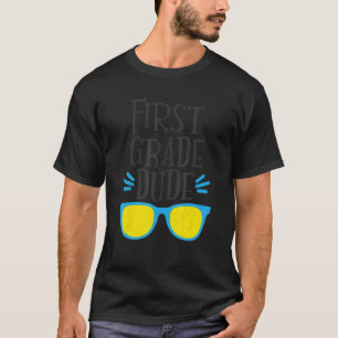 1st Grade Dude Cool Boys Sunglasses Back To School T-Shirt