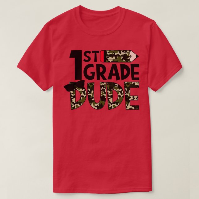 1st grade dude school T-Shirt (Design Front)